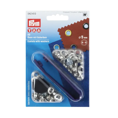 Prym - Ösen und Scheiben MS 5mm silberfarbig