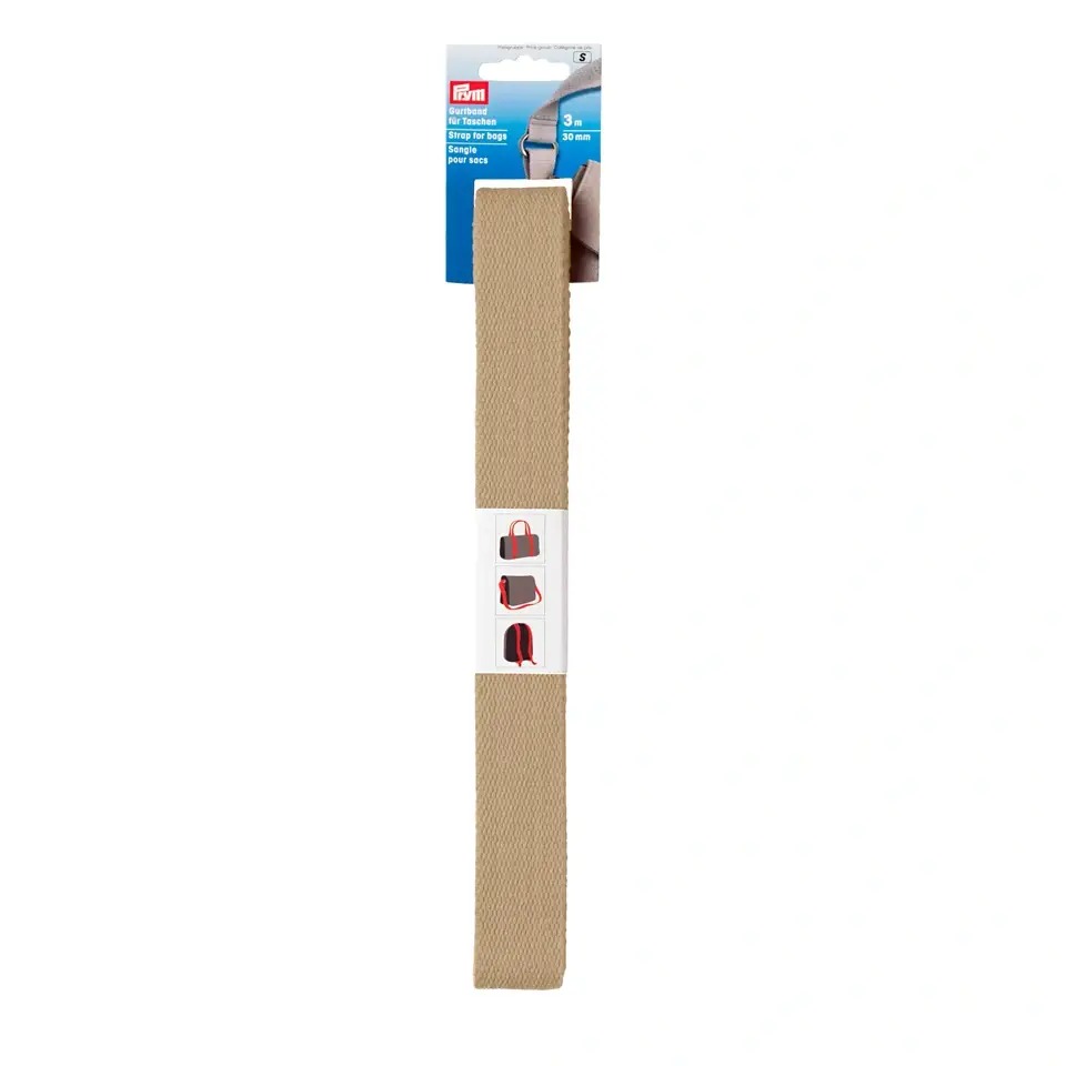 Taschengurtband - Gurtband - 30mm - Uni - Beige - 3m Packung