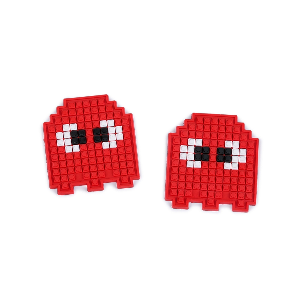 Aufnäher - Patch - Patches - Label - Silikon - 3D-Druck - Pac Man - Rot - 1 Stück