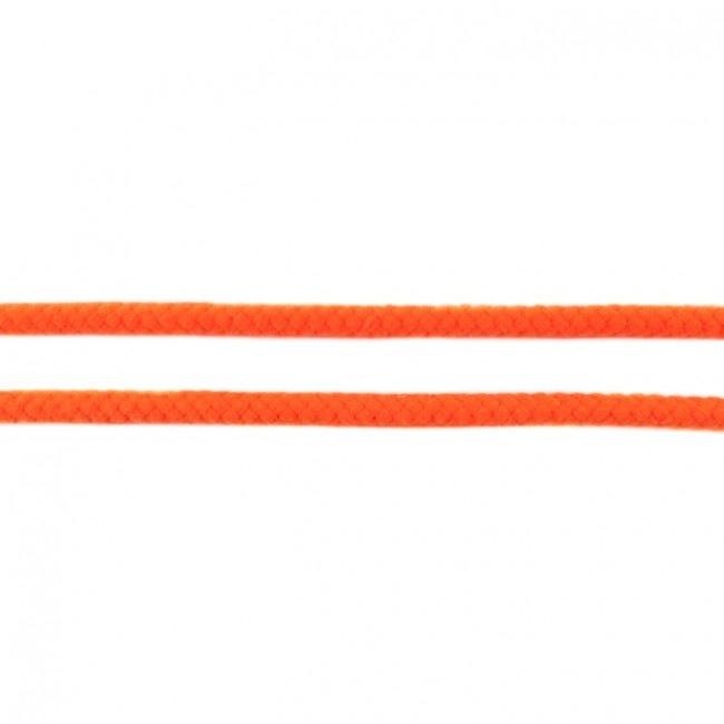 Doppelt gewebte Baumwollkordel in leuchtendem Orange, 8 mm Durchmesser, strapazierfähige Mischung aus Baumwolle und Polyester, ideal für Hoodies, Taschen und Outdoor-Accessoires.