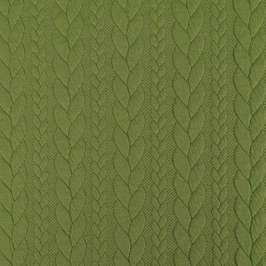 Jacquardjersey - Edles Zopfmuster - Grün