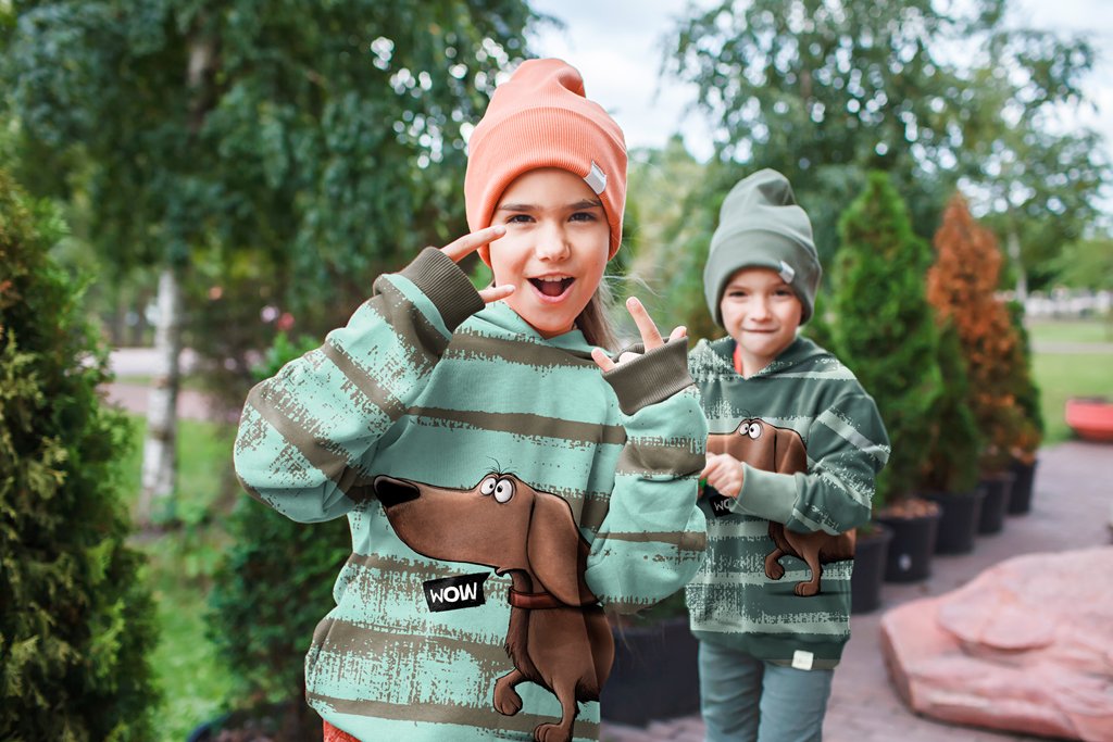 Vororder - French Terry - Swafing - Thorsten Berger - Cheeky Animals - Dachshund Berny - Kombistoff Smaragd