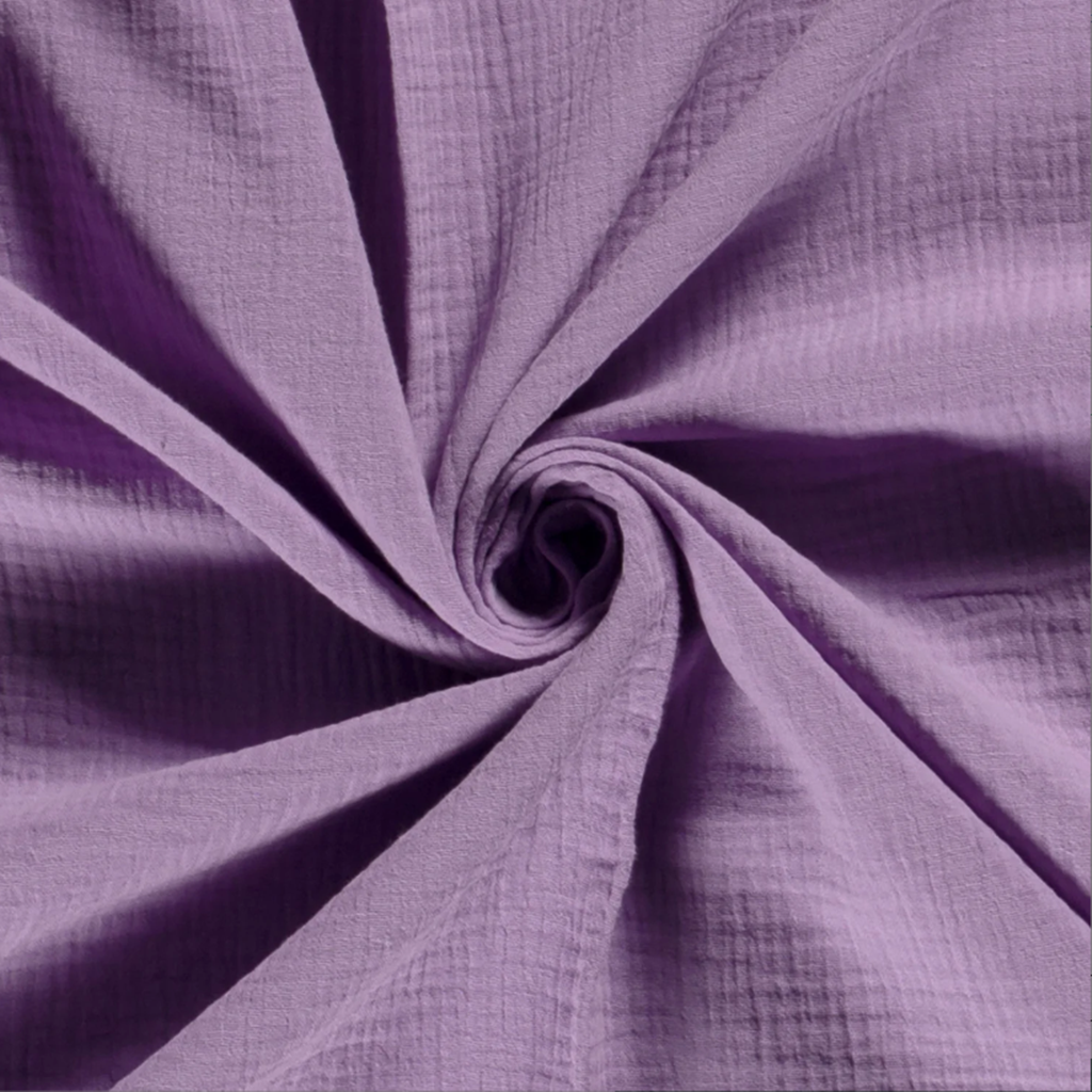 Musselin - Double Gauze - Mullstoff -  Baumwolle - Uni - Lila