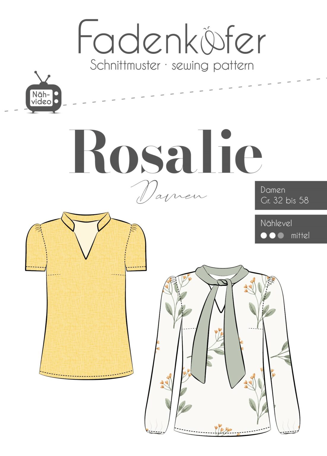 Papierschnittmuster Fadenkäfer - Schluppenbluse Rosalie für Damen