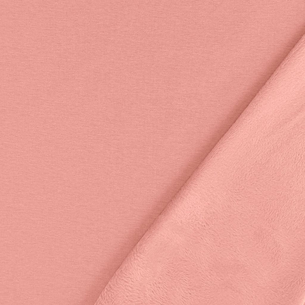 Alpenfleece - Sweat mit Plüschfell-Abseite - Uni - Rosa