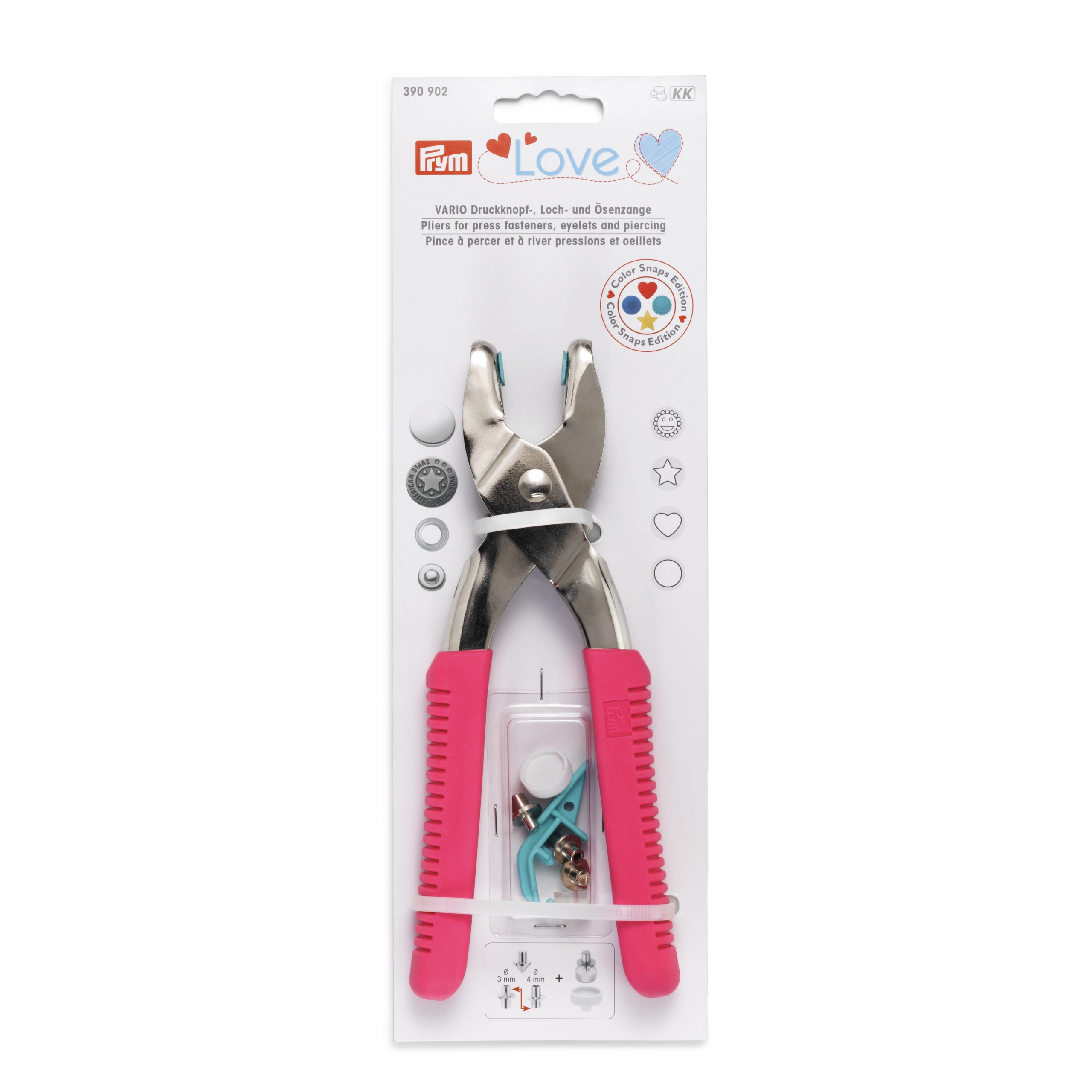 Vario Druckknopf-. Loch- und Ösenzange - Prym Love - pink - 390902