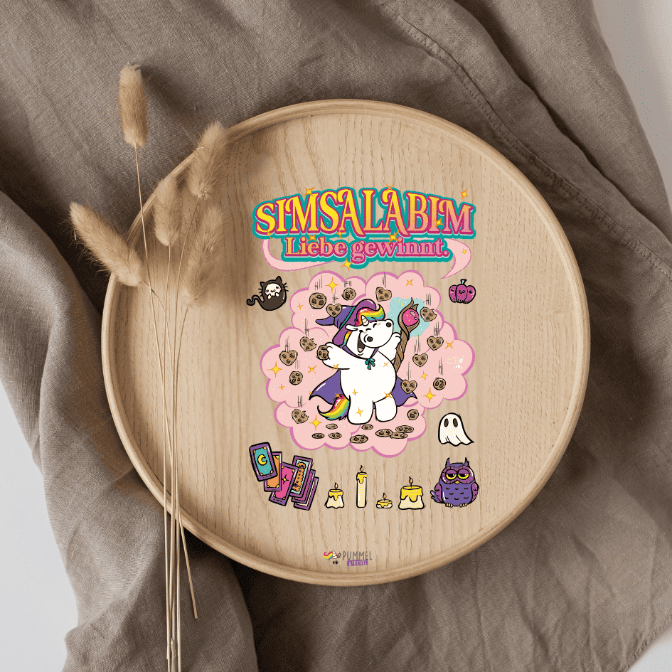 Bügelbild - Pummeleinhorn - Simsalabim - ca. 20x28,7cm