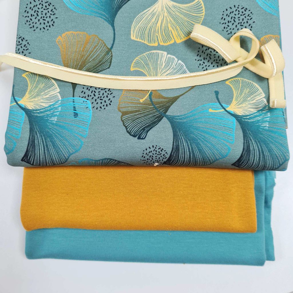 Ginkgo Jersey Stoffpaket  - 3,7 Meter Tüddelkram und Stoffe