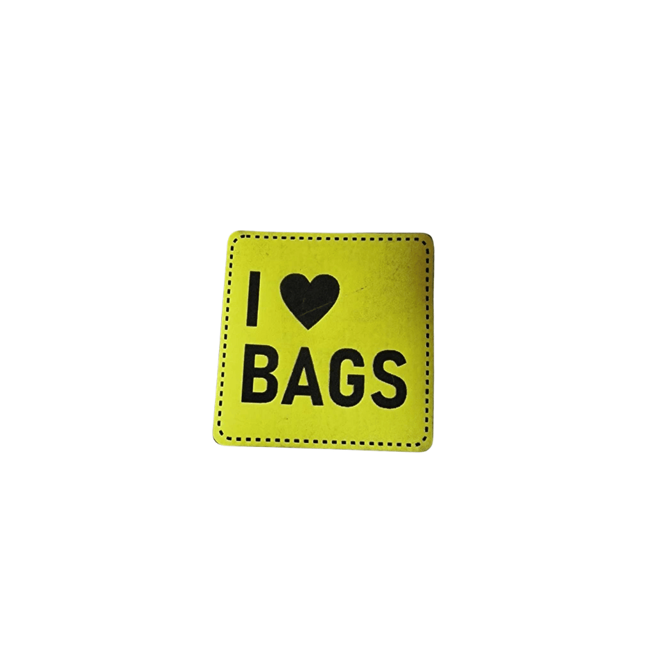 Label - Kunstleder - NEON - 4cm x 4cm - I LOVE BAGS