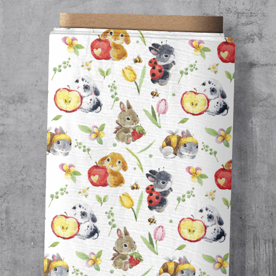 Sofortkauf - Eigendesign  - Sweet Bunnies - Musselin - 75cm