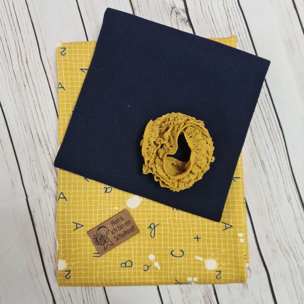 Stoffpaket  - Schnuckidu Stoffpaket -  DIY Nähset - Schulanfang - Ocker