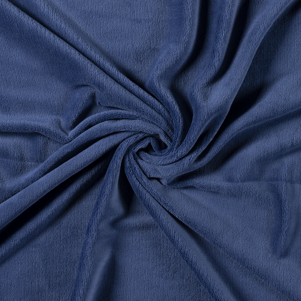 Coral Fleece - Fleece Stoff - Uni - Indigoblau