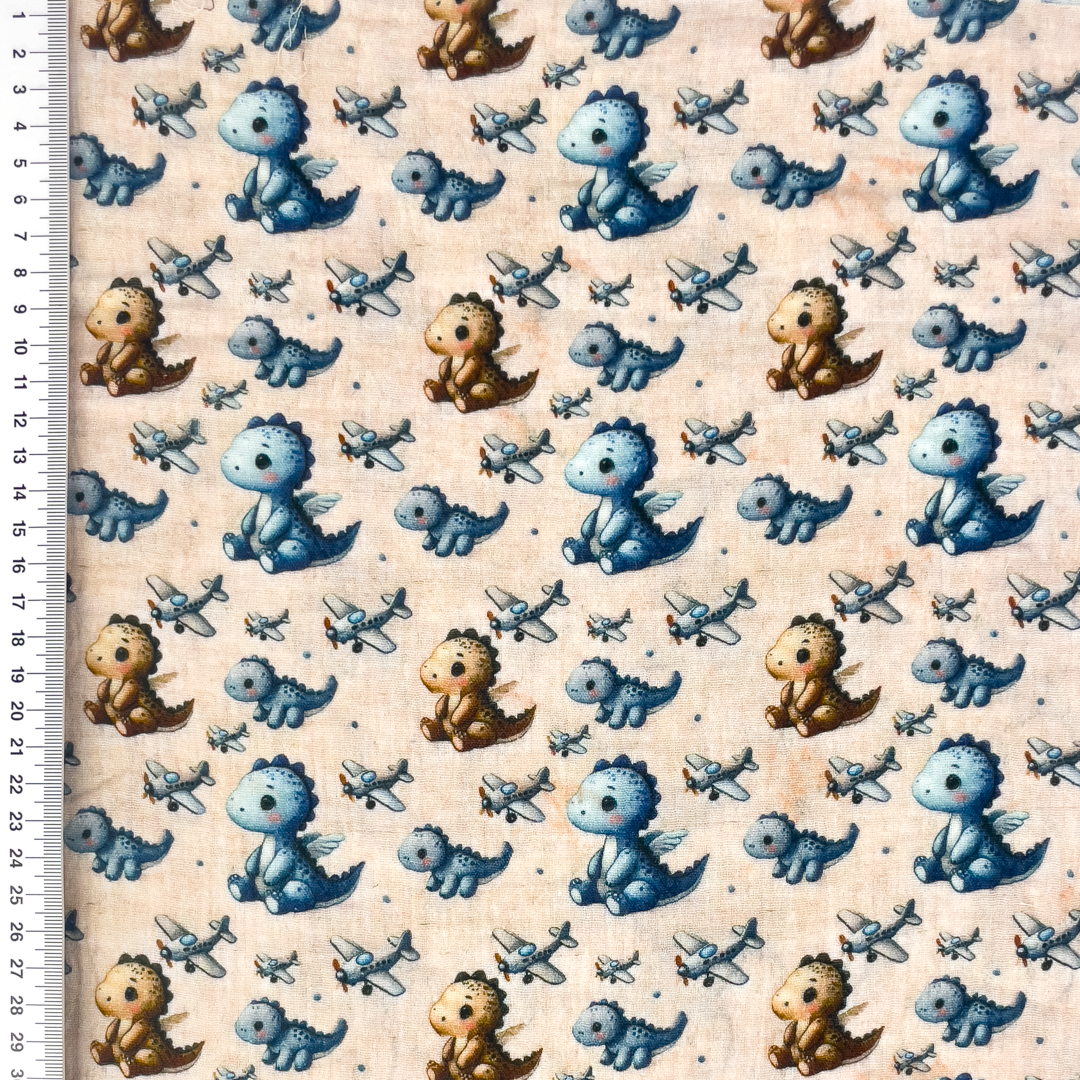 Musselin - Double Gauze - Mullstoff - Baby Dinos