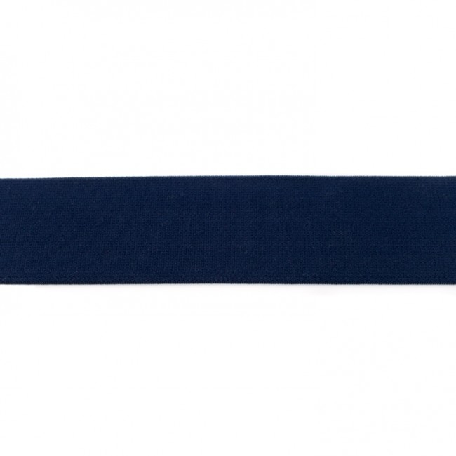 Elastisches Gummiband in edlem Uni Dunkelblau – 40 mm breit, weich und formstabil für Hosenbünde, Röcke und maritime Bekleidung.