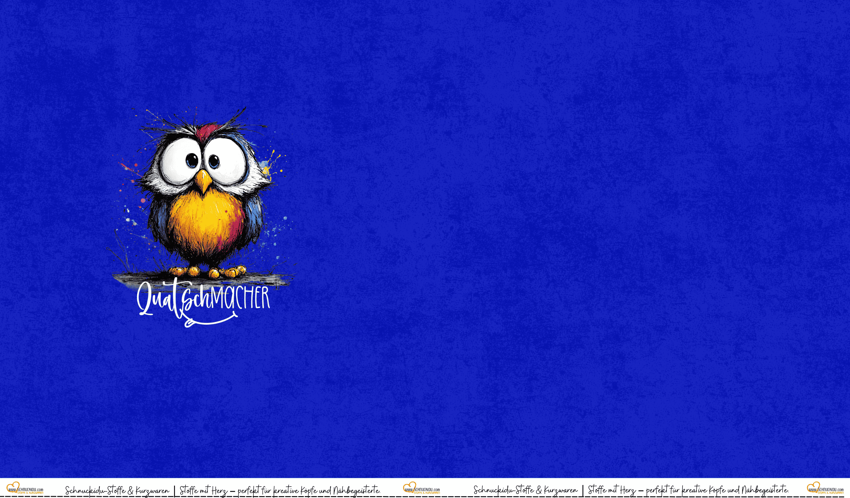 French Terry Panel "Quatschmacher" mit witzigem Motiv auf strukturiertem Hintergrund – ca. 80x145cm, 95% Baumwolle, 5% Elasthan, Öko-Tex Standard 100
