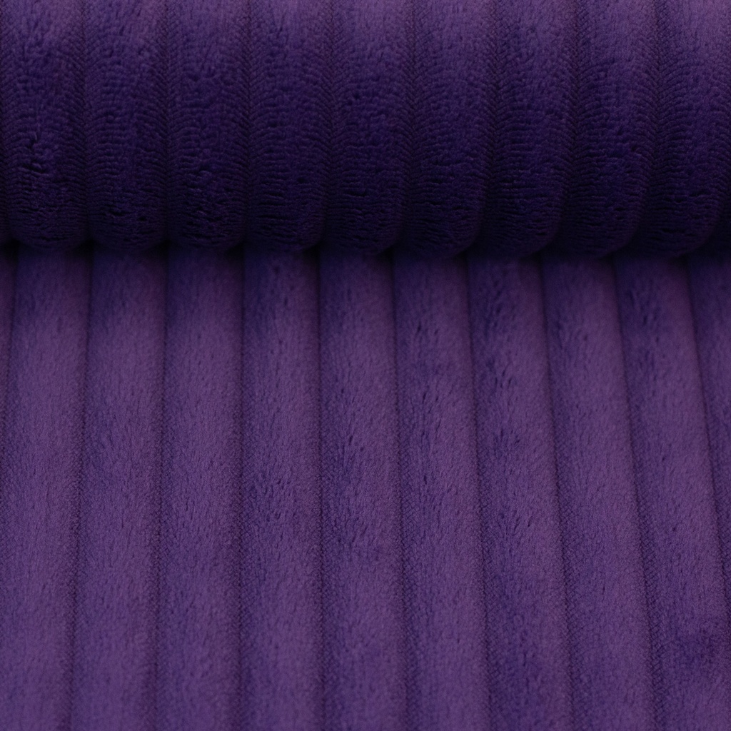 Robuster, grob gerippter Cordstoff Montevideo in Violett mit markanter Rippenstruktur für Möbelbezüge, Kissen und Heimtextilien