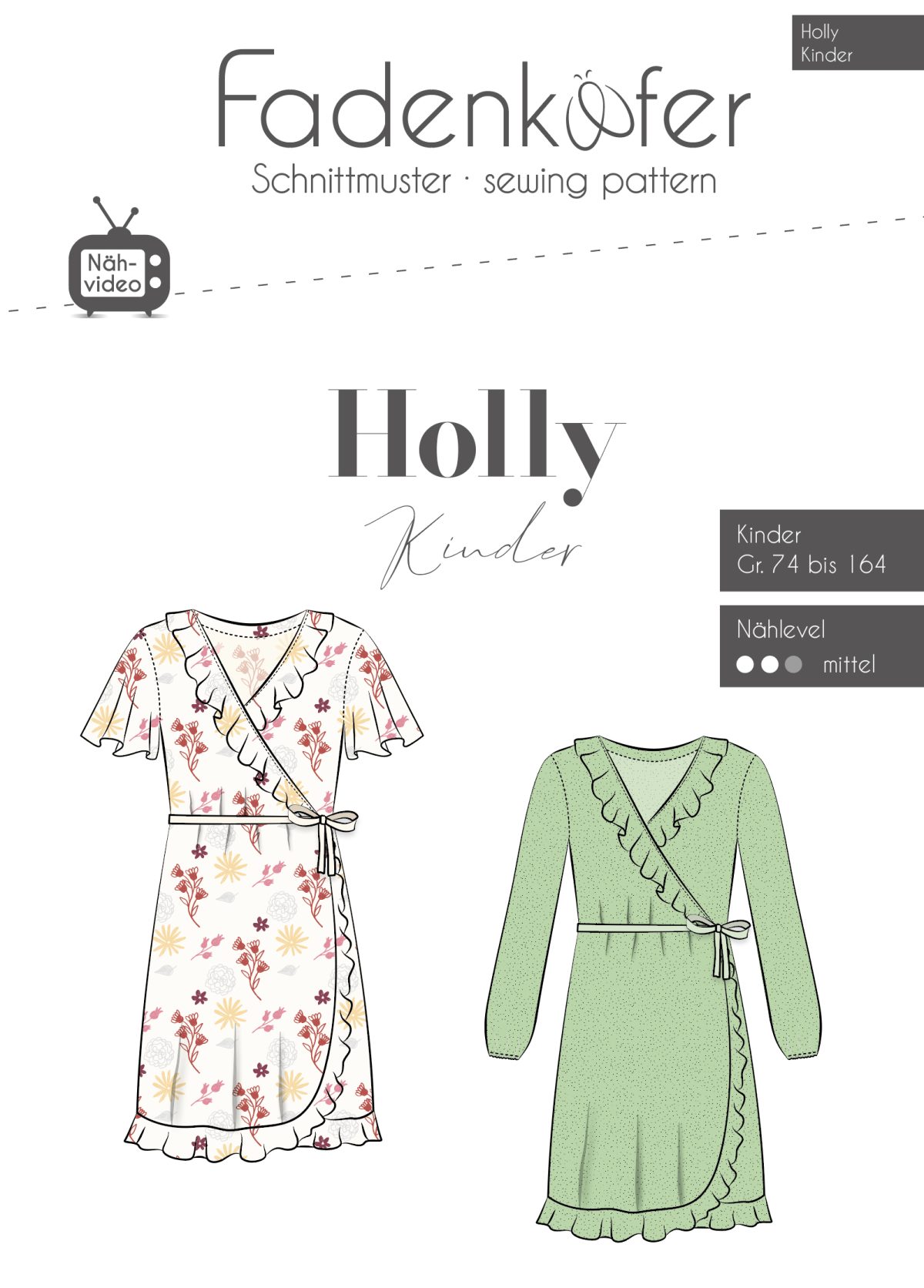 Papierschnittmuster Fadenkäfer - Kleid Holly Kinder