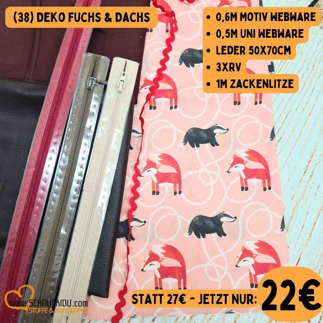 Stoffpaket - Unikat - Dekopaket Fuchs & Dachs