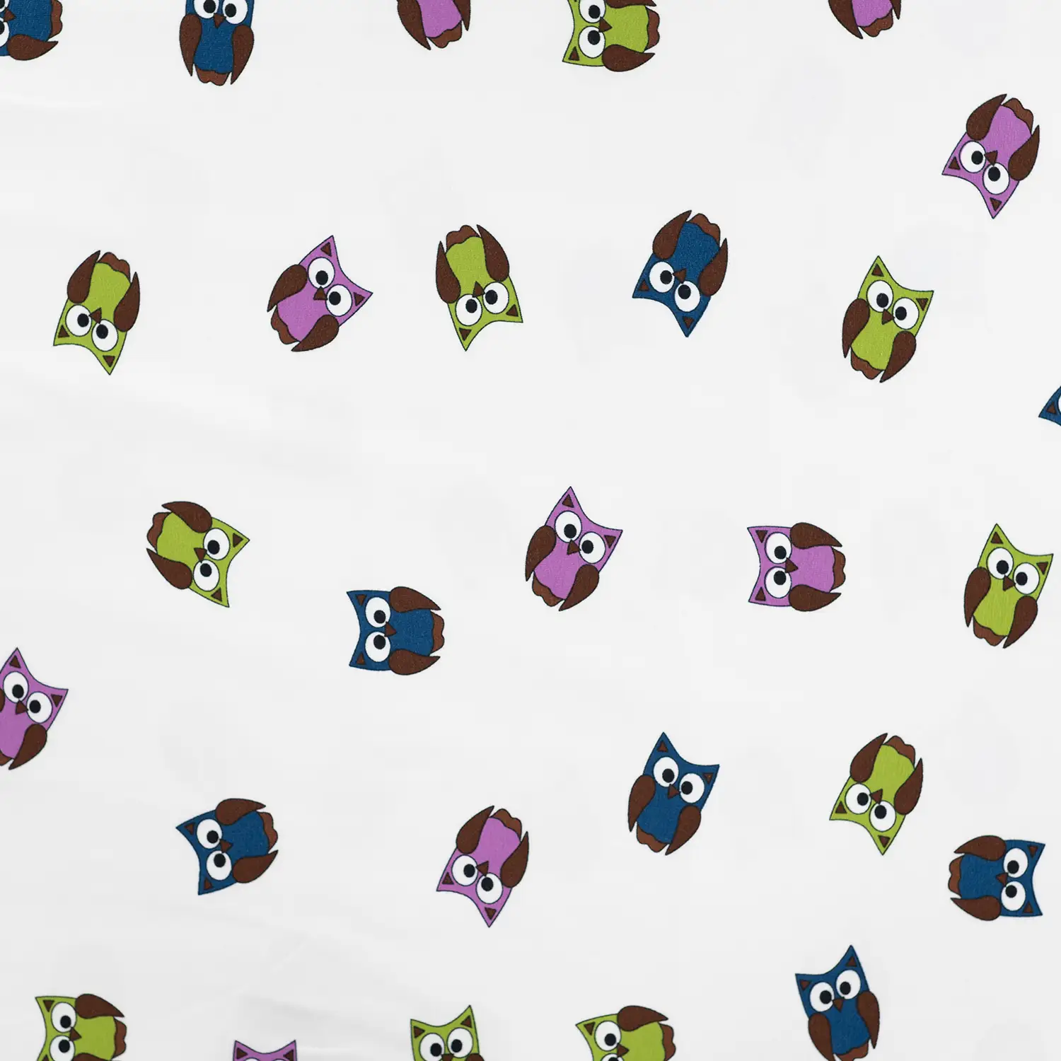 Niedlicher Baumwolljersey mit kleinen Eulen, hochwertiger Motivjersey, 95% Baumwolle, 5% Elasthan, weich & elastisch für Kinder- und Babykleidung