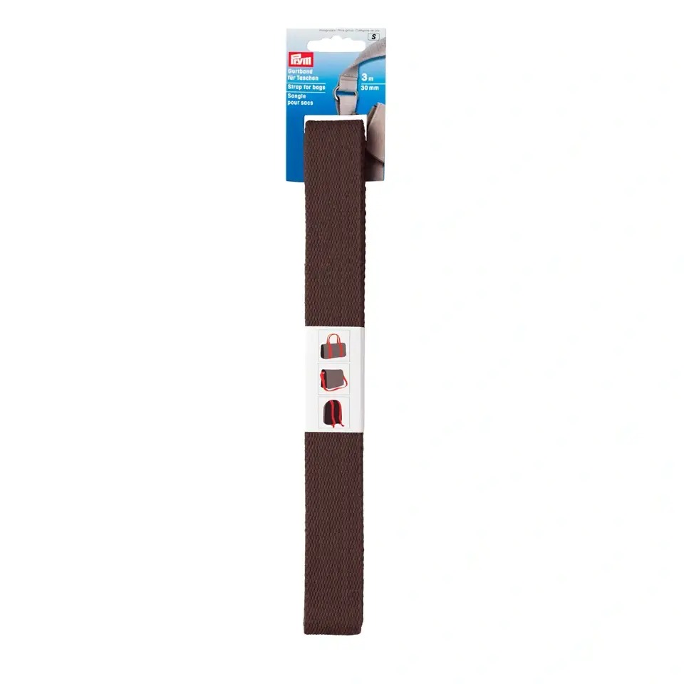 Taschengurtband - Gurtband - 30mm - Uni - Braun - 3m Packung