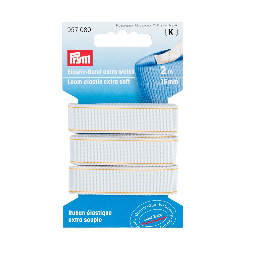 Prym - Elastic-Band. extra weich. 15mm. weiß. 2m - 957080