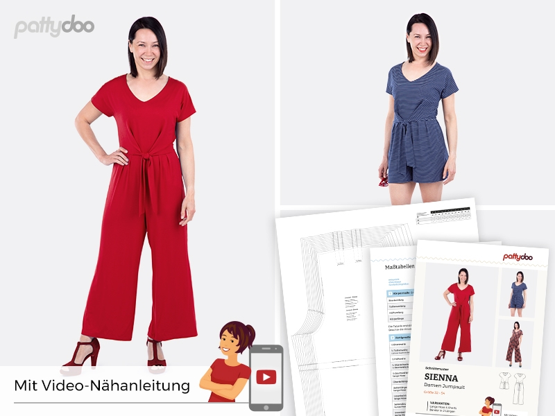 Pattydoo - Schnittmuster Sienna Jumpsuit by pattydoo - 32 bis 54 Pattydoo - Schnittmuster Sienna Jumpsuit by pattydoo - 32 bis 54