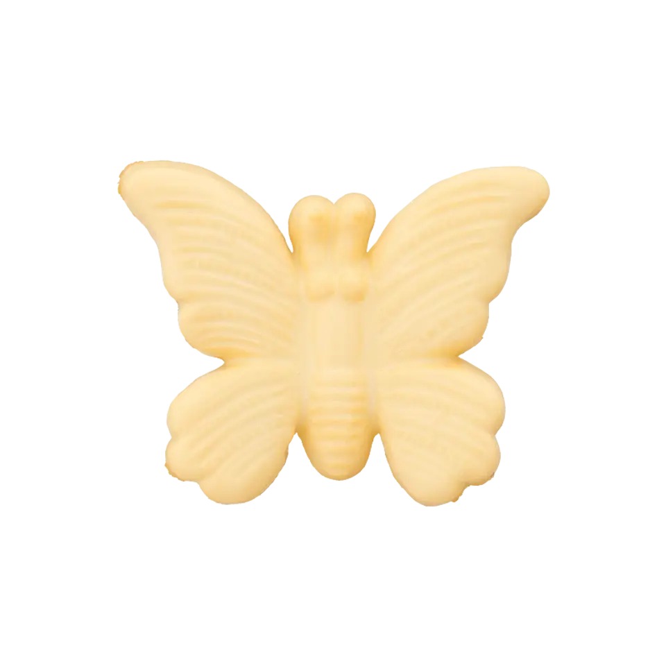 Knopf - Polyesterknopf mit Öse - Schmetterling - 19mm - Hellgelb 