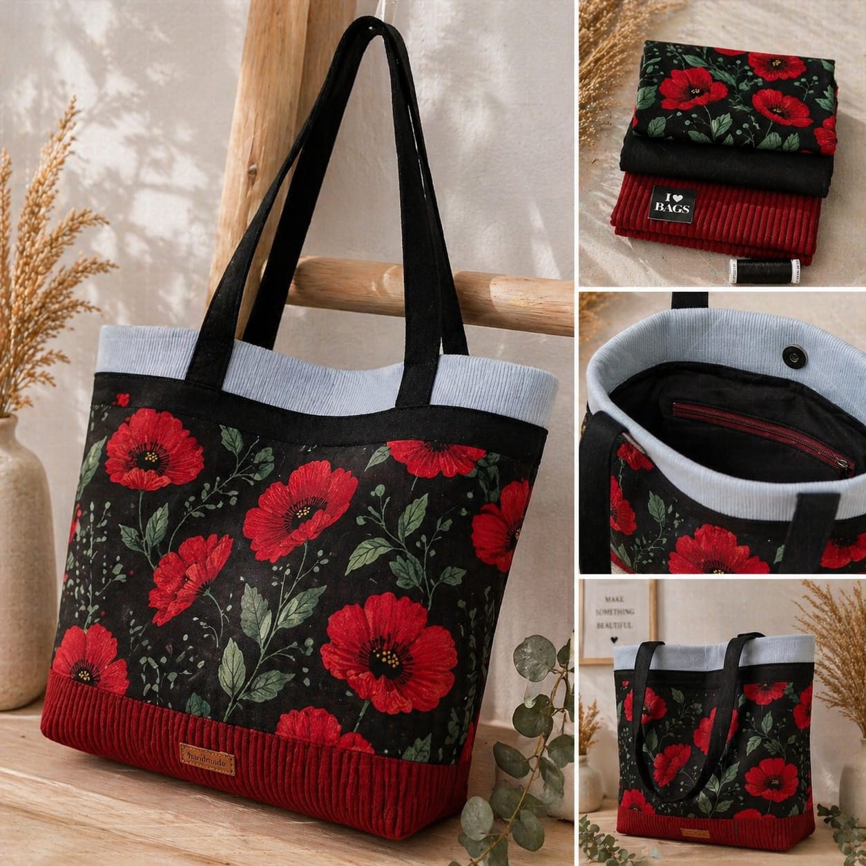 Stoffpaket Mohnblume | Limitierte Näh-Box kaufen | Schnuckidu