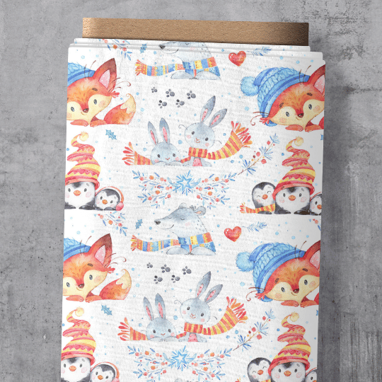 VORORDER - Eigendesign - Fuchs ,Pinguin und Hase mit Schal