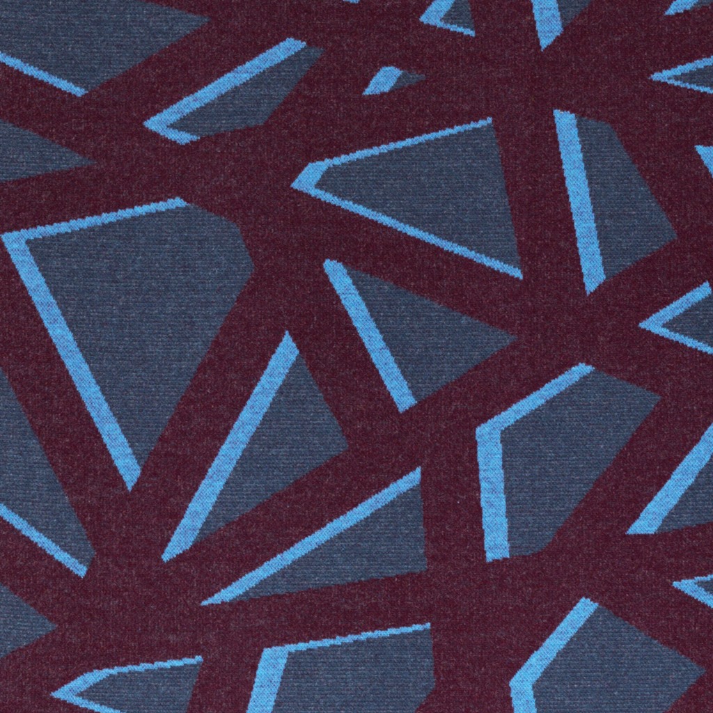 Jacquard Jersey - Swafing - Crisscross by Thorsten Berger - Bordeaux und Blau