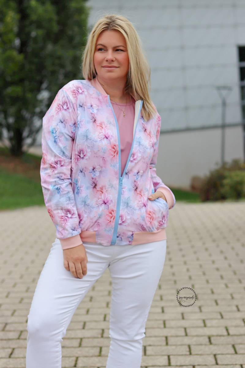 Eigenproduktion - Jersey Stoff - Baumwolljersey - Pastel Flowers Stoffrest 150cm