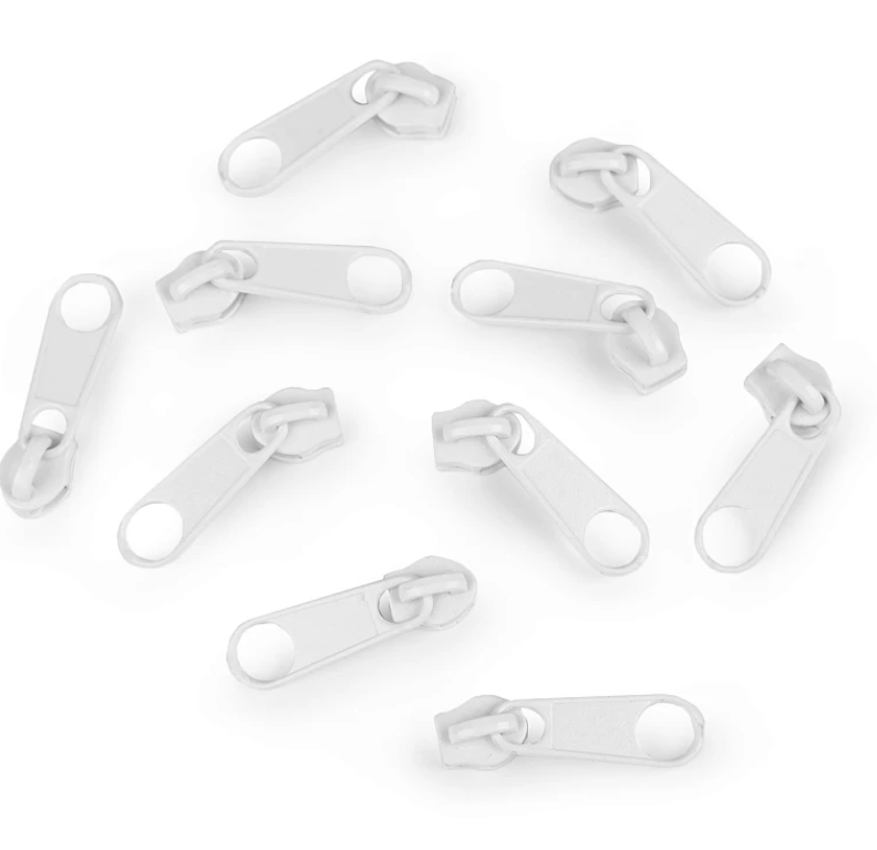 Zipper - Reißverschluss-Schieber - 3mm - Weiß