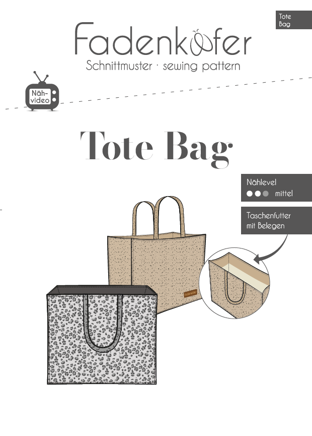 Papierschnittmuster Fadenkäfer - Tote Bag