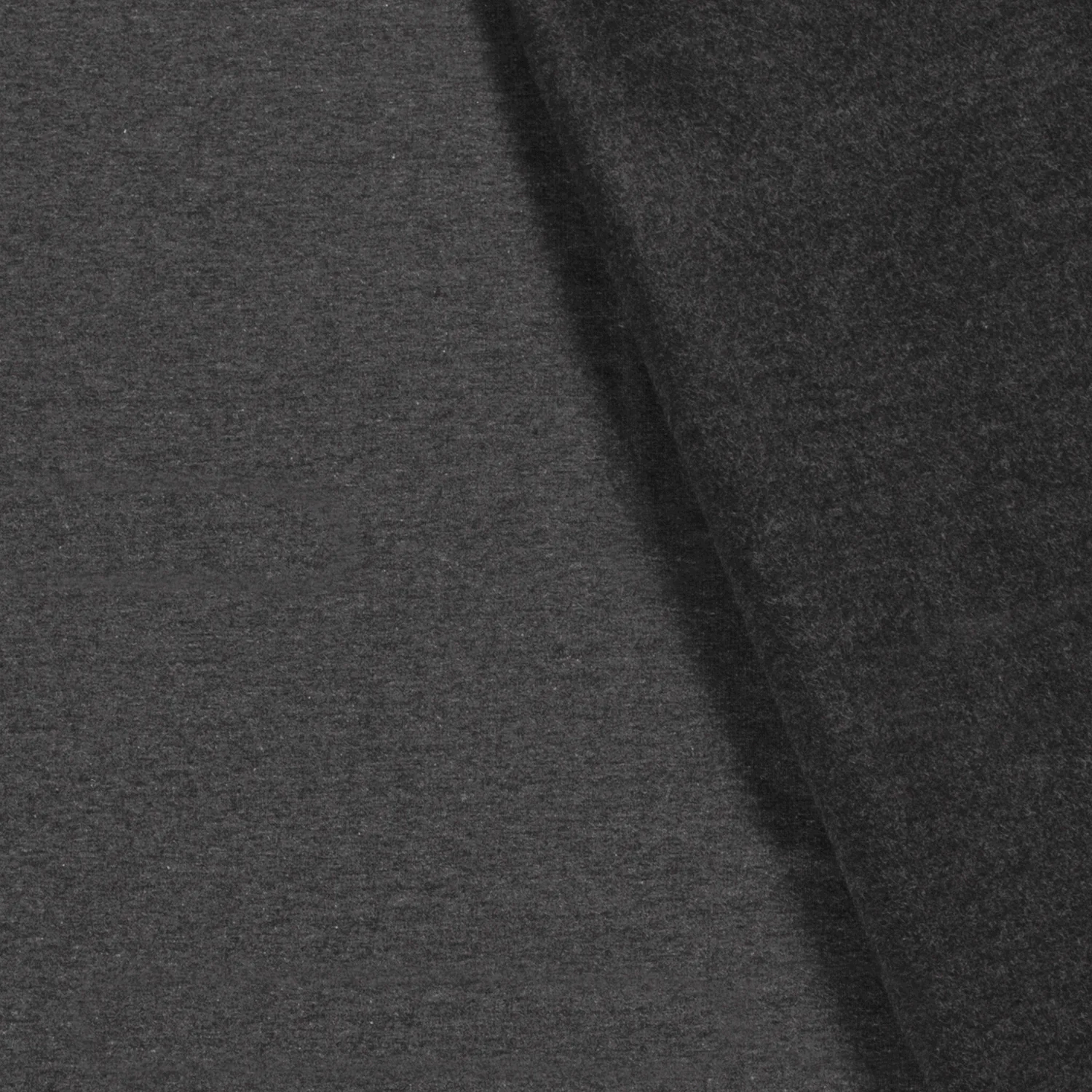 Sweat Stoff - leicht angeraut - Uni  - Dunkelgrau Melange