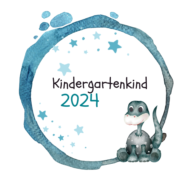 Bügelbild - Plott - Kindergartenkind 2024 Dino - 10cm x 11cm