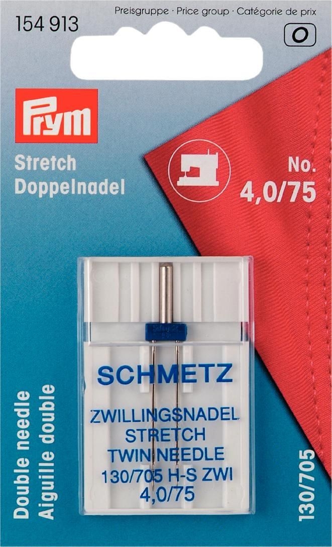 Prym - Doppel-Nähmaschinennadel 130/705 - Zwillingsnadel 4.0/75