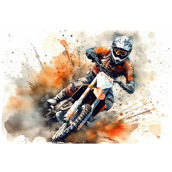 Bügelbild - Plott - Motocross Braun - 8,3cm x 12,5cm