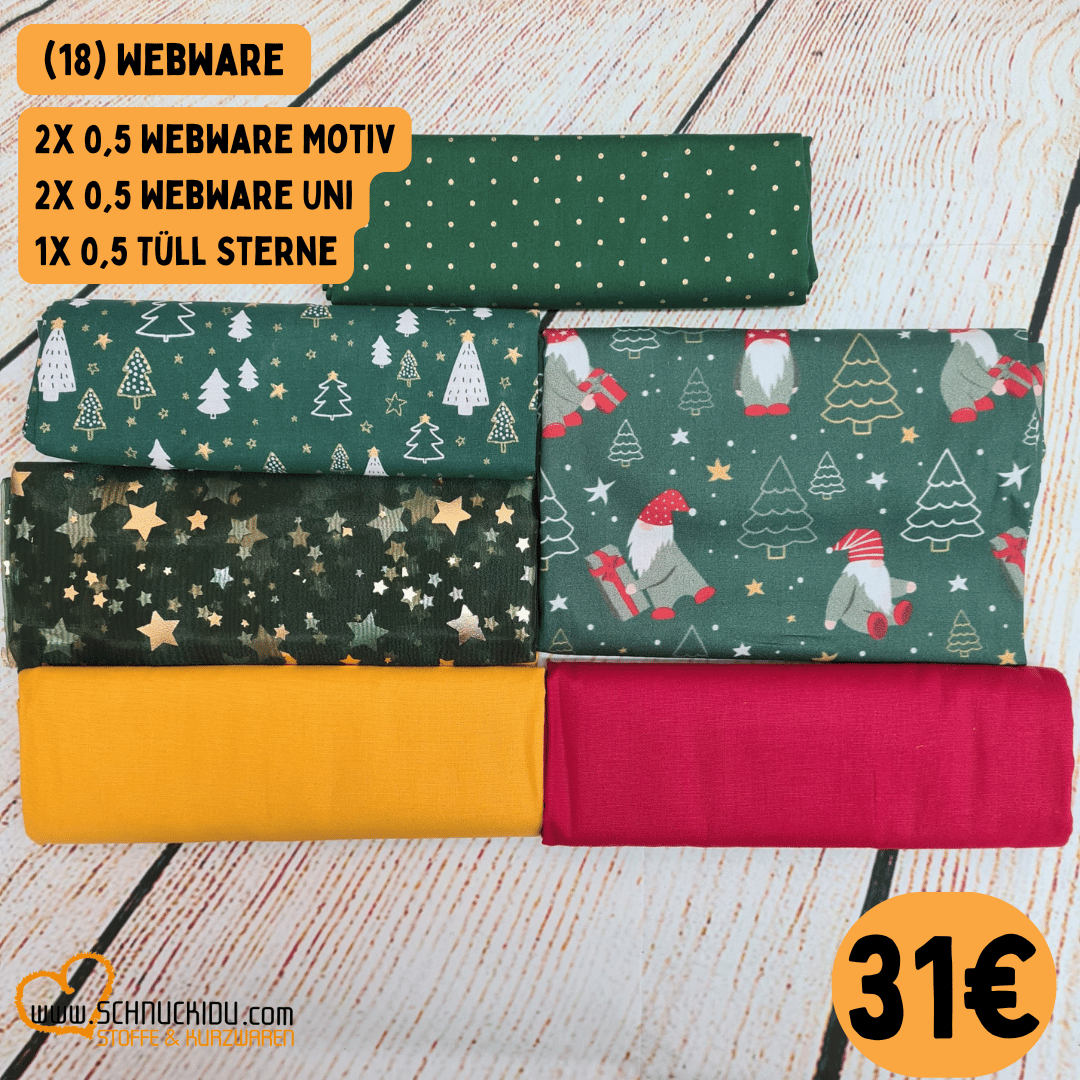 Stoffpaket - Unikat - Webware Weihnachten