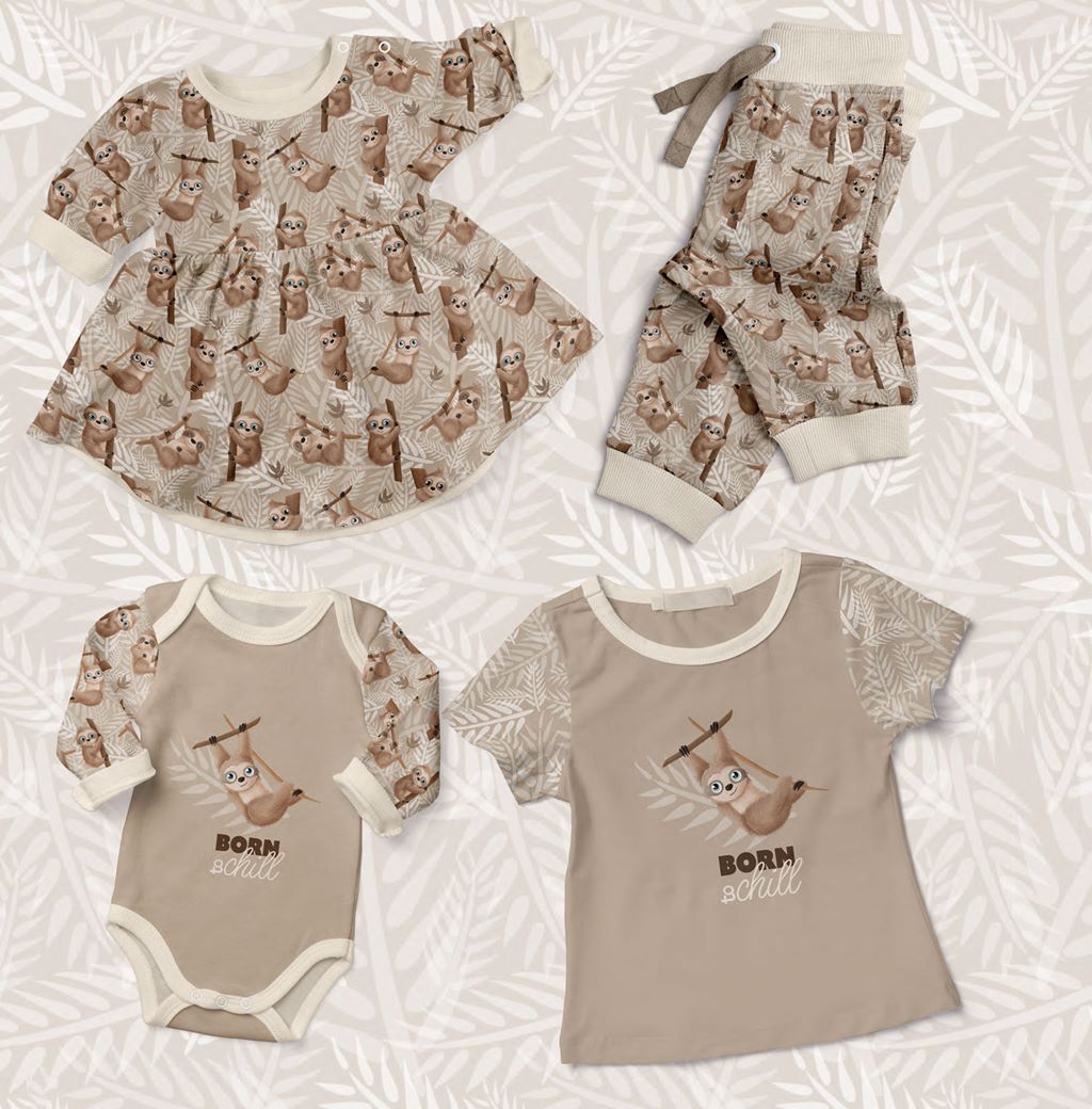 Motivjersey - Swafing - Lazy Jungle by mrs. Mint design - Kombistoff - Faultier