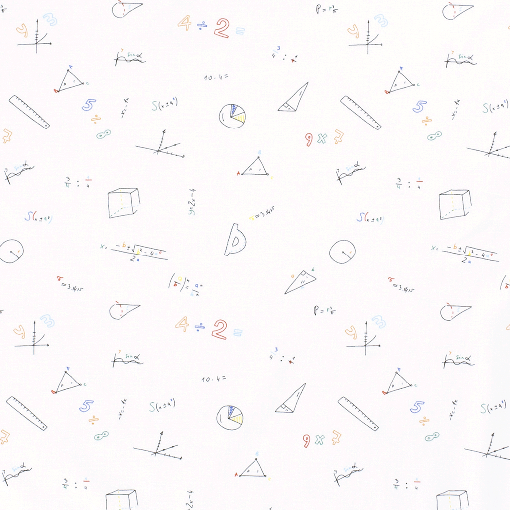 Webware - Baumwoll Stoff - Popeline - Schulanfang - Geometrie - Weiß