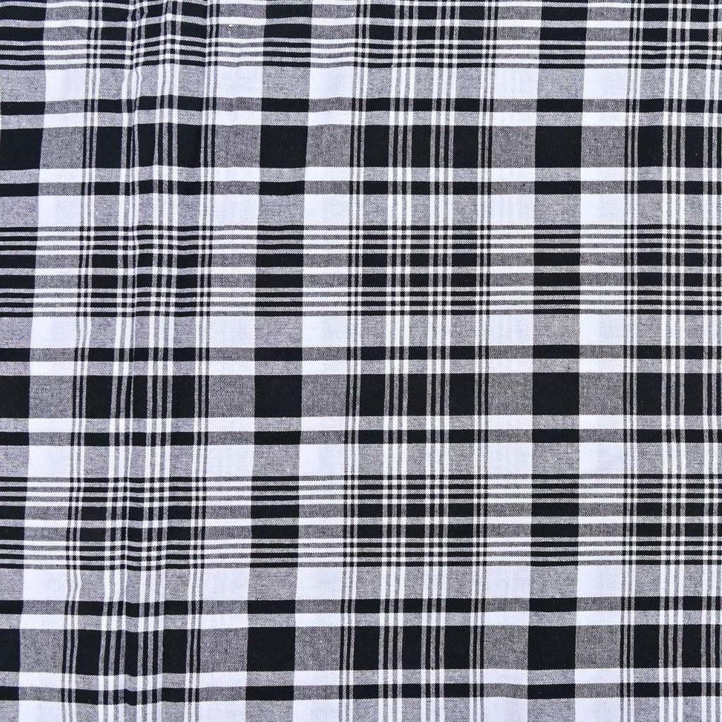 Baumwollstoff - Madras - Karo - Schwarz/Weiß