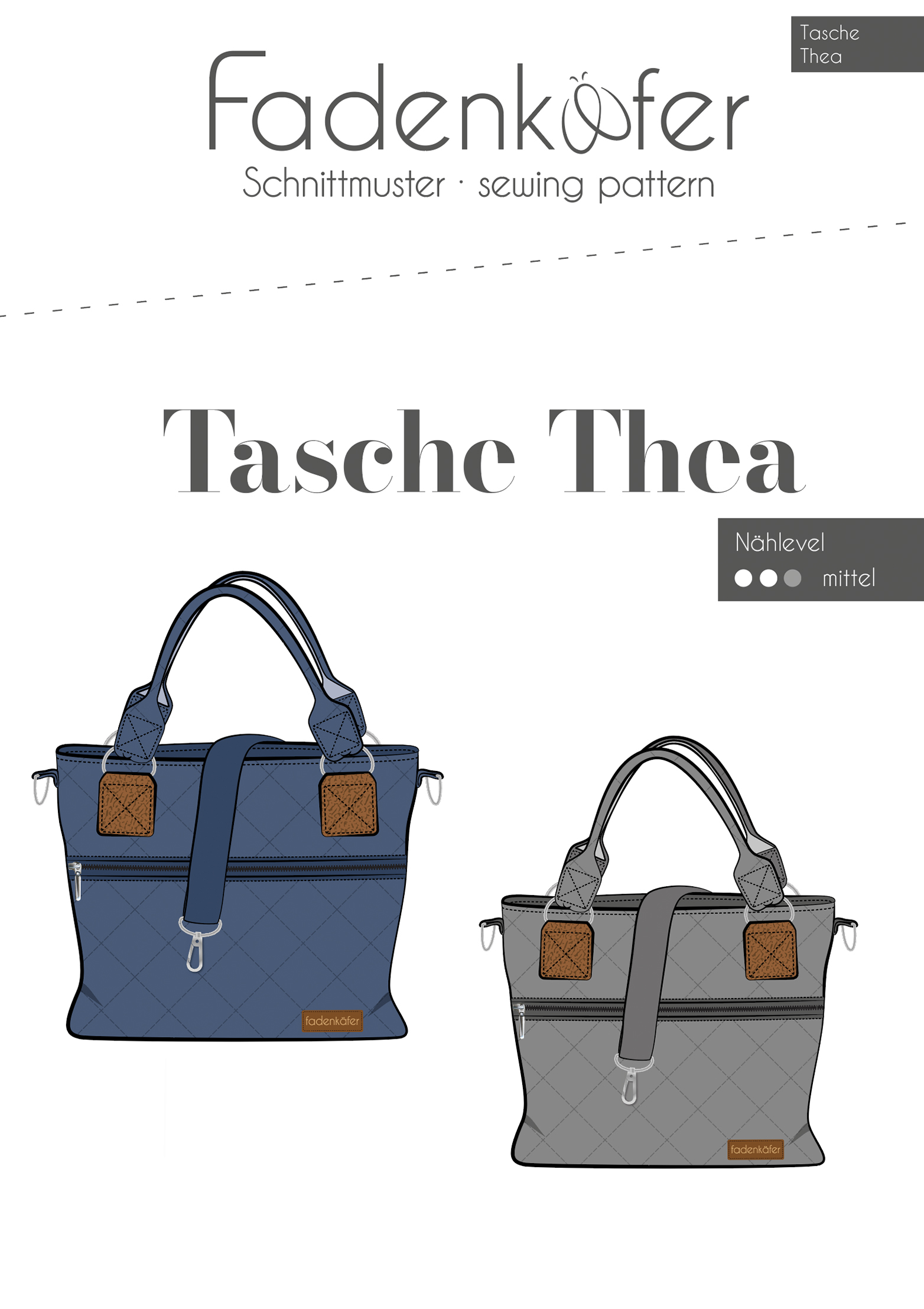 Papierschnittmuster Fadenkäfer - Tasche Thea