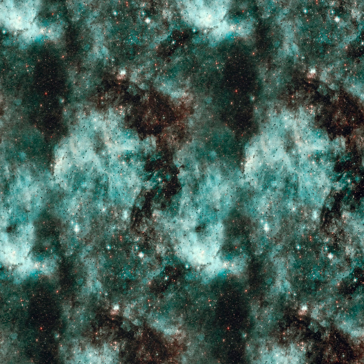 Angerauter Sweat mit Weltraum-Motiv in Türkis – hochwertiger Digitaldruck mit Planeten und Sternen, 90% Baumwolle, Öko-Tex Standard 100, kuscheliger Wintersweat