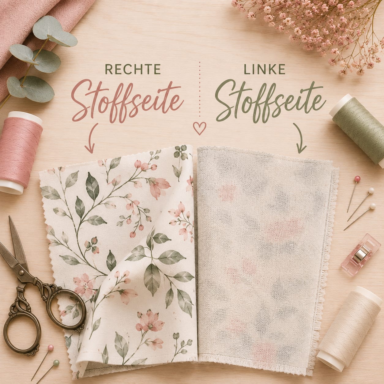 Linke und rechte Stoffseite – Wie du sie erkennst & was „rechts auf rechts“ bedeutet