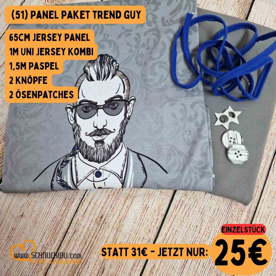 Stoffpaket - Unikat - Panelpaket Trend Guy