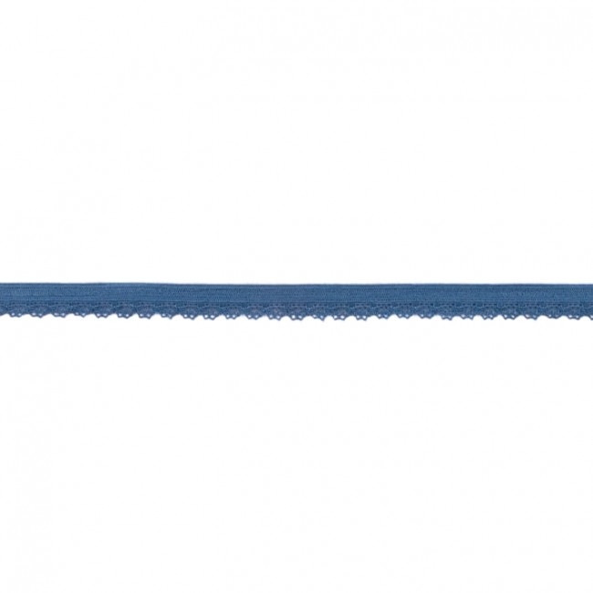 Elastische Spitze mit Bogenkante - 11 mm - Jeansblau