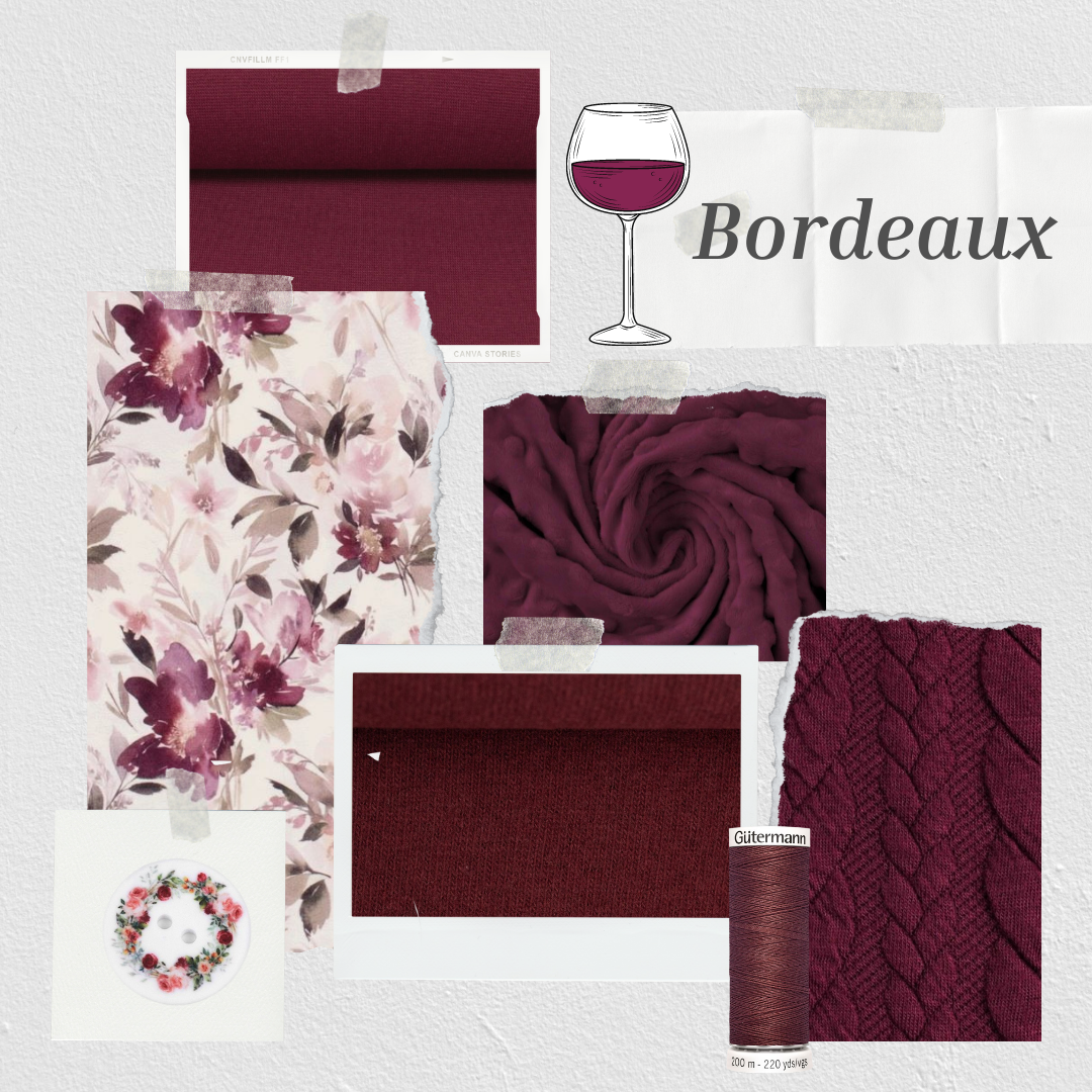 Bordeaux Rote Stoffe und Kurzwaren - Inspiration - Farbwelten - Farbwelt Bordeaux Rot