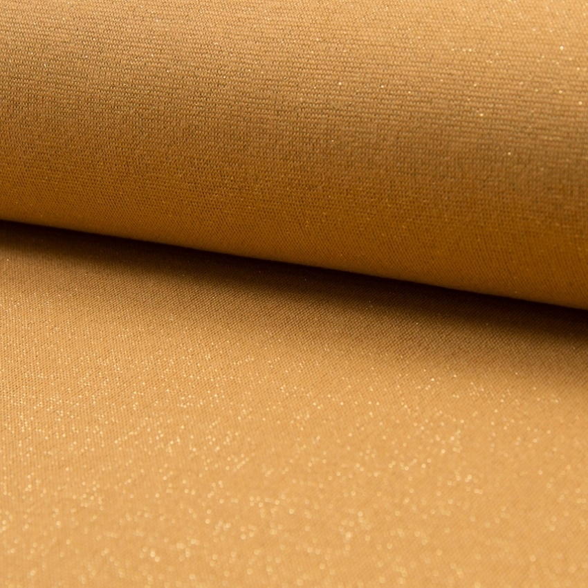 Glitzer Bündchen Feinripp  Uni - Gold
