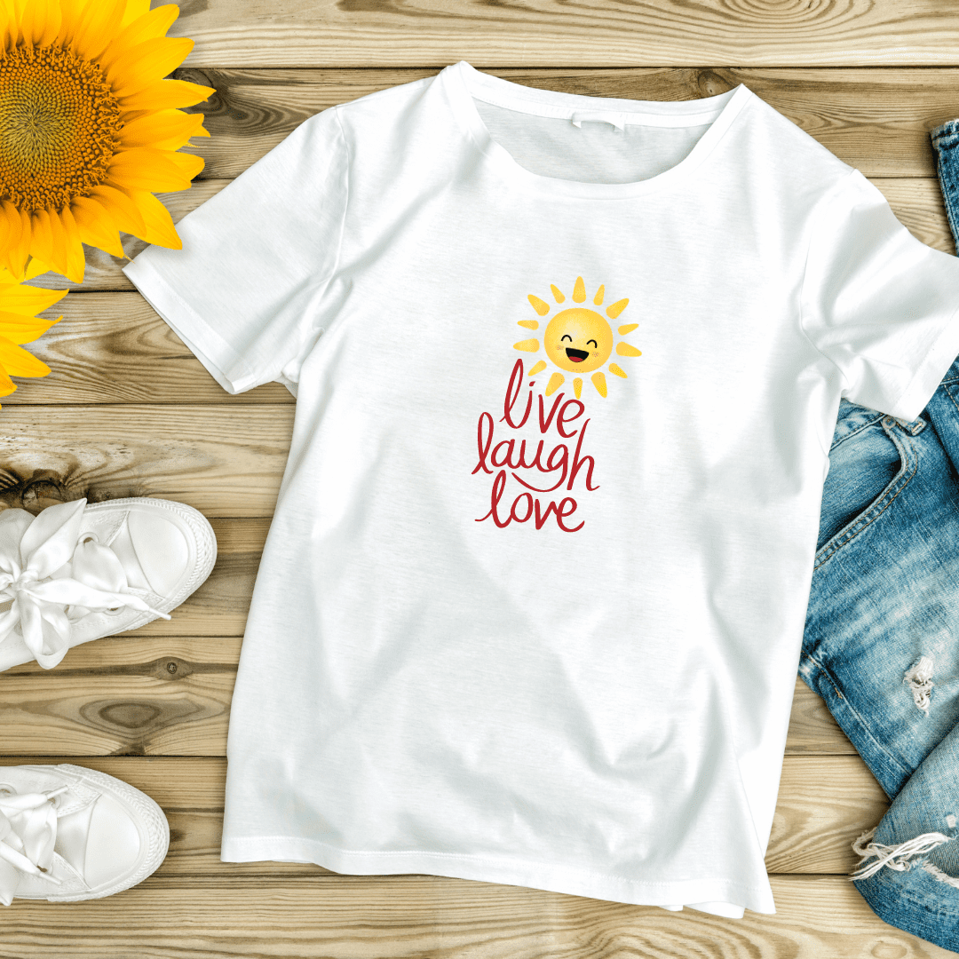 Bügelbild - Plott -  Live Laugh Love - 8,1cm x 14,1cm