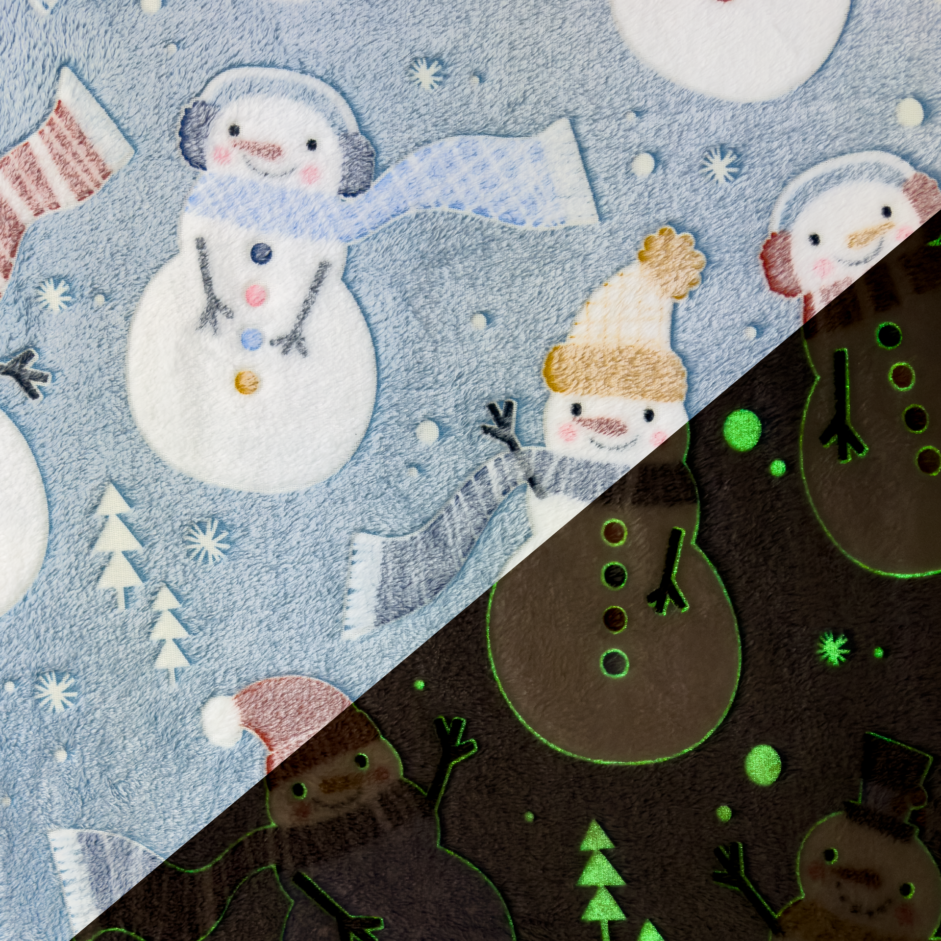 Wellness Fleece - Glow in the Dark - Schneemänner
